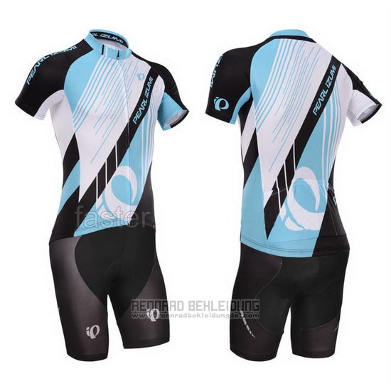 2014 Fahrradbekleidung Pearl Izumi Shwarz und Azurblau Trikot Kurzarm und Tragerhose